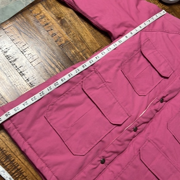 Woolrich Jacket Utility Wildberry Pink color size M VTG 80s front zipand pockets - Picture 9 of 13